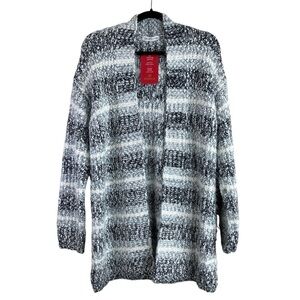 Heartloom Evereve Mila‎ Multi Striped Open Front Long Sleeve Cardigan Sweater M